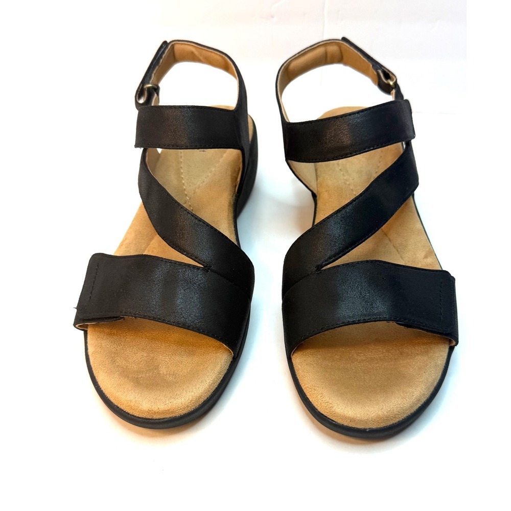 Easy Spirit Women's Kimberly Strappy Low Wedge Sandals Black Size 11M NWT/BOX